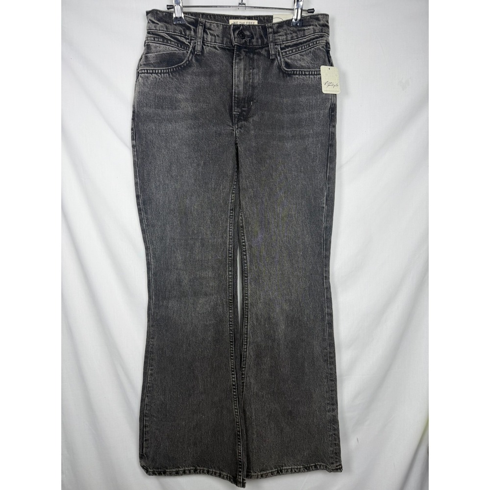 Free People We The Free Berry Short Flare Jeans Black 26S NWT Boho Retro‎ 90s
